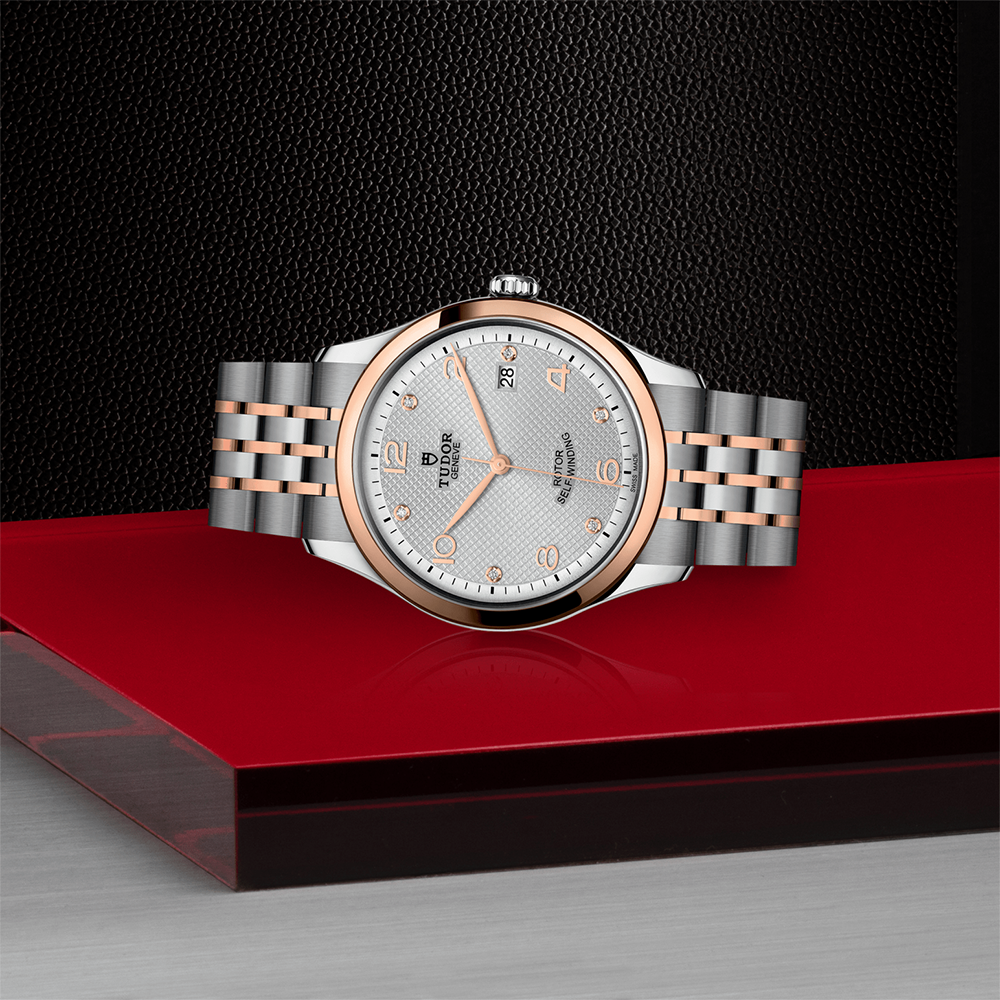 1926 Rose Gold Two-Tone 39mm - Silver, Diamond-Set on Bracelet