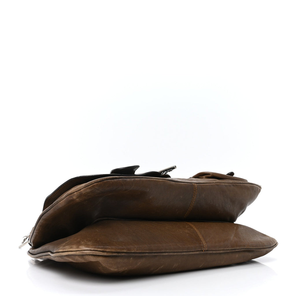 Calfskin Medium Gaucho Double Saddle Bag Brown