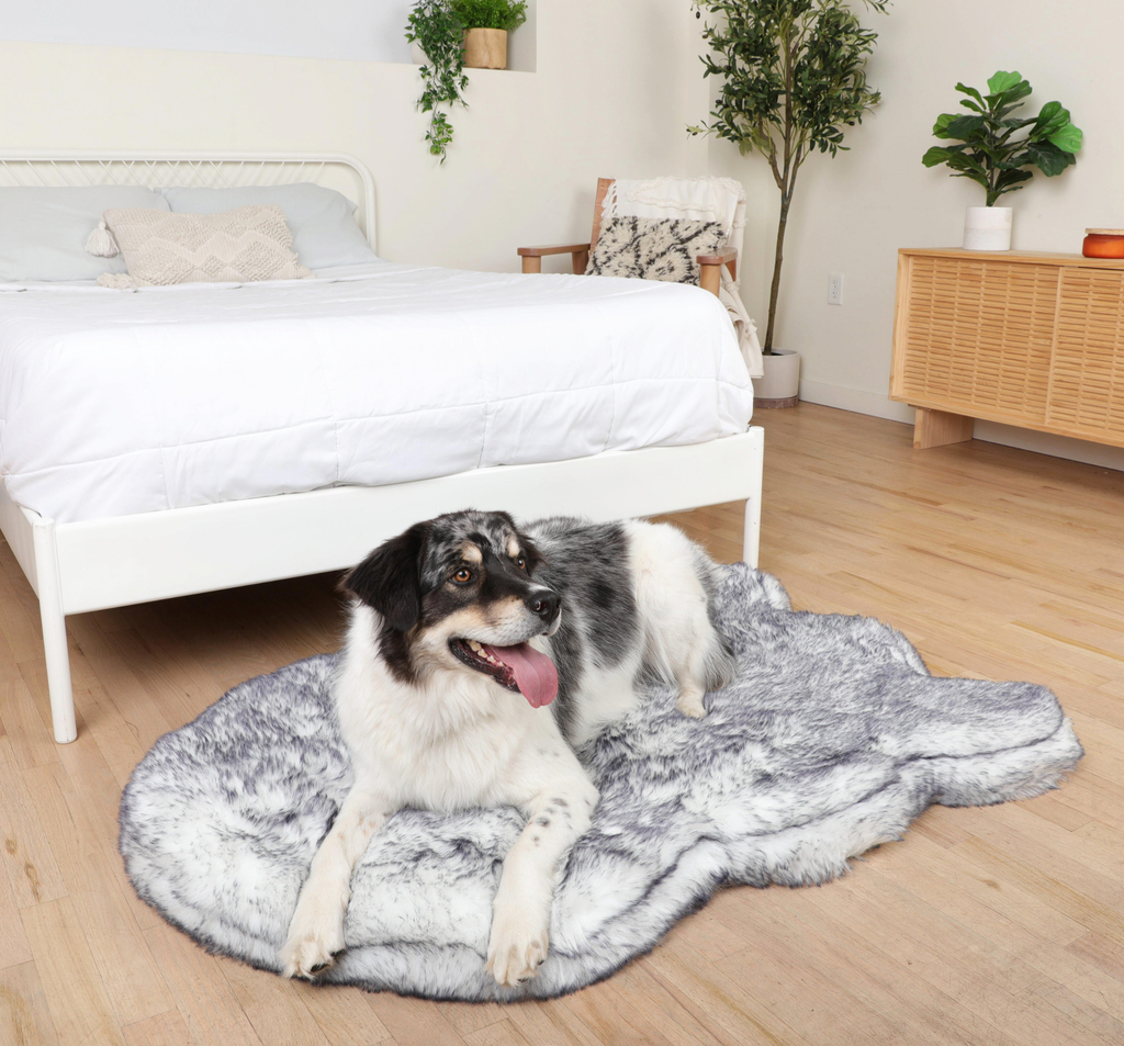 PupRug® Luxe Faux Fur Orthopedic Dog Bed - Ultra Plush Arctic Fox