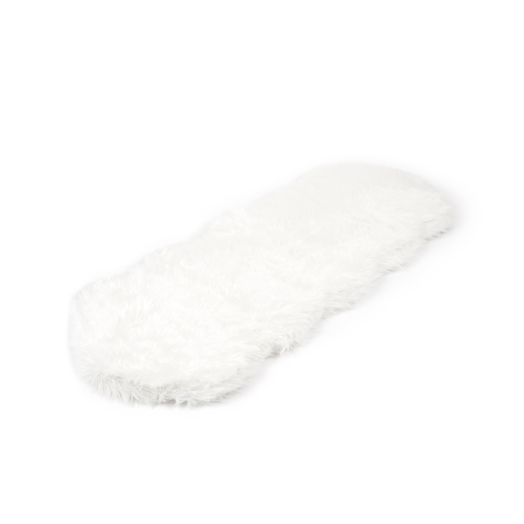 PupRug® Runner Faux Fur Memory Foam Dog Bed - Curve Polar White