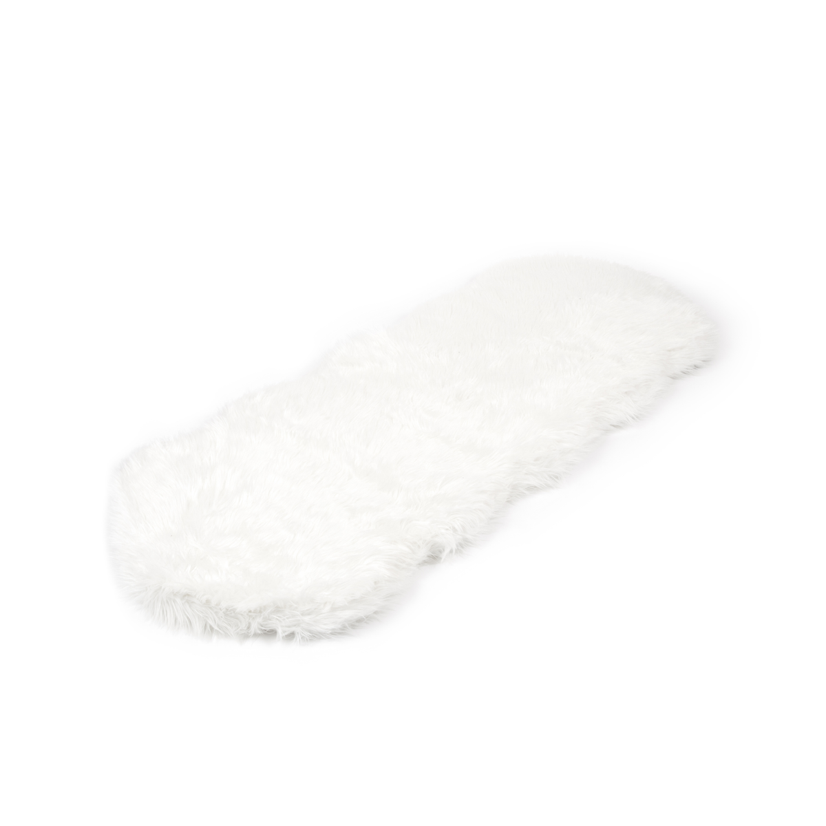 PupRug® Runner Faux Fur Memory Foam Dog Bed - Curve Polar White