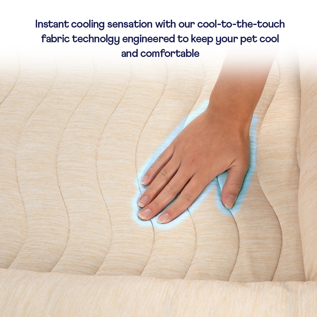 PupChill™ Cooling 4-Bolster Dog Bed - Arctic Sand