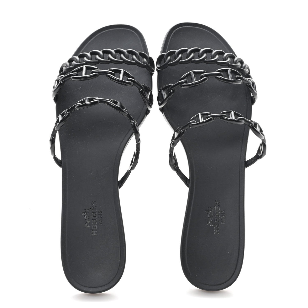 Rubber Chaine d'Ancre Rivage Sandals 38 Black