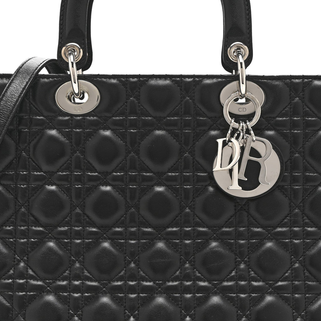 Lambskin Cannage Large Lady Dior Black