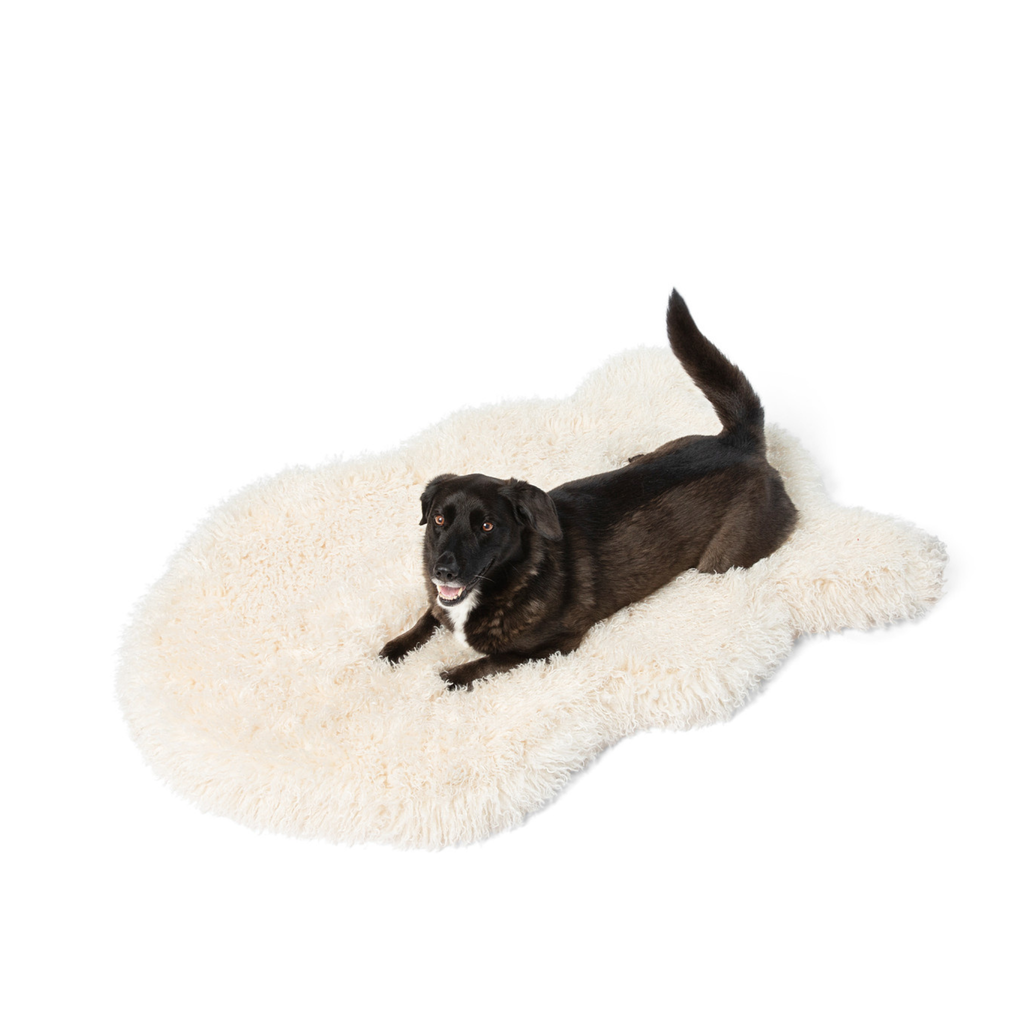 PupRug® Luxe Faux Fur Orthopedic Dog Bed - Plush Sheep Ivory